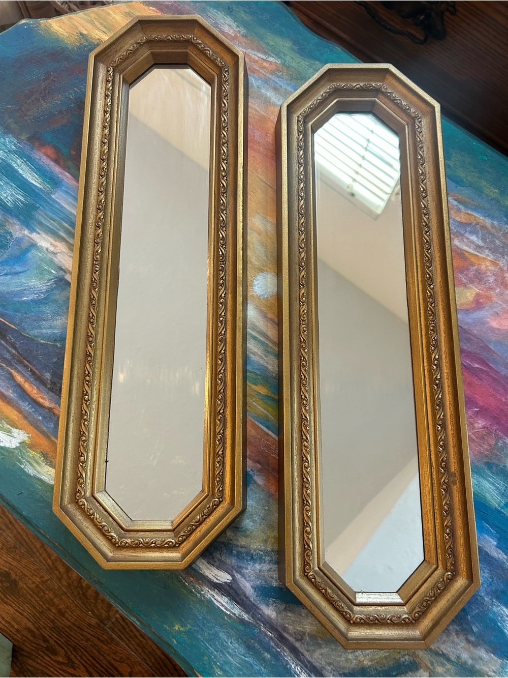 Gold Octagonal Accent Wall Mirrors - Elegant Home Wall Decor